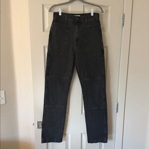 Black High-Waist Straight Leg Jeans
